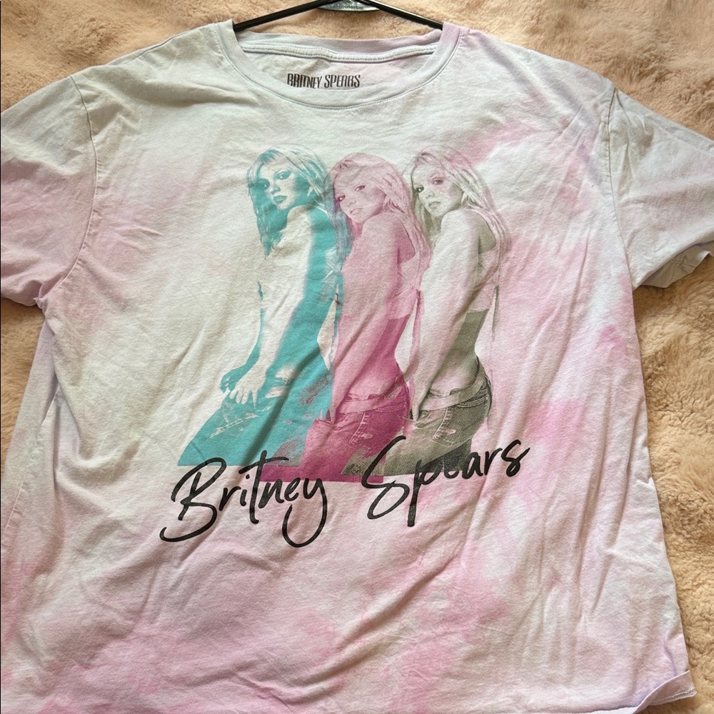 Britney Spears Graphic Tee - Pink and White